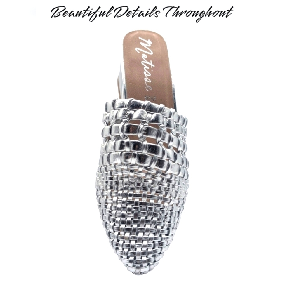Matisse Lexie Silver Woven Mule Size 10 - Picture 5 of 17